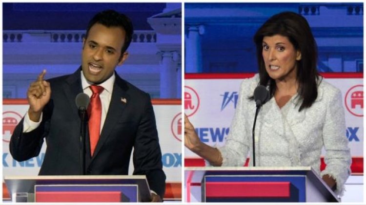 Vivek Ramaswamy Keeps Calm As Nikki Haley Heckles Him At GOP Debate