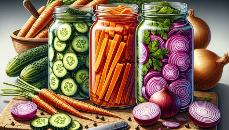 Three Delicious Pickle Recipes- Cucumber, Carrots, and Red Onions